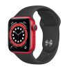 Ceas smartwatch Series 8, 1.85 inch IPS touchscreen, Bluetooth 4.0, monitorizare puls, aplicatii sport, rosu cu curea neagra