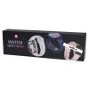 Ceas smartwatch Series 8, 1.85 inch IPS touchscreen, Bluetooth 4.0, monitorizare puls, aplicatii sport, rose gold cu curea neagra