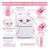 Mini imprimanta termica C9, compatibil iOS/Android, model pisicuta, turcoaz