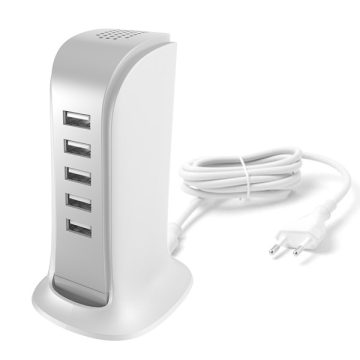 Incarcator Priza Statie USB Dudao A5EU, 5x USB, Alb
