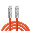 Cablu date si Incarcare USB-C to USB-C (Type-C to Type-C) Andowl Q-SJ950, 60W, 1 metru, capete metalice, cablu gros, portocaliu