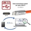 Cablu date si Incarcare USB-C to USB-C (Type-C to Type-C) Andowl Q-SJ950, 60W, 1 metru, capete metalice, cablu gros, portocaliu