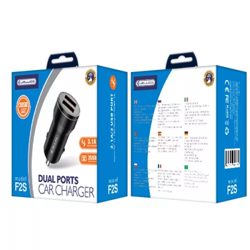 Incarcator auto Jellico F2S, dual port USB, 18W, 3.1A, negru