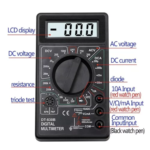Multimetru digital DT-830B, negru