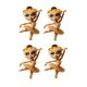 Stickere Ballerina Cappuccina, Vinyl / PP autoadeziva Glossy, 4 bucati