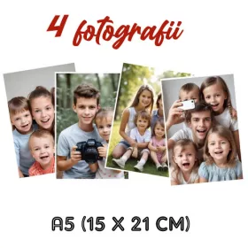 Set 4 fotografii cu imaginea ta, A5 (15 x 21 cm)