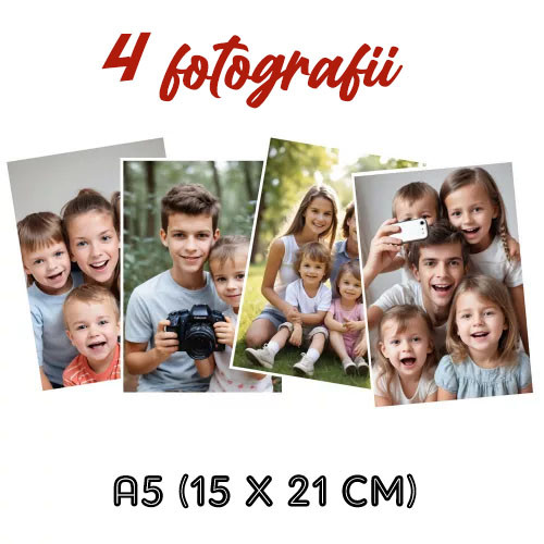 Set 4 fotografii cu imaginea ta, A5 (15 x 21 cm)