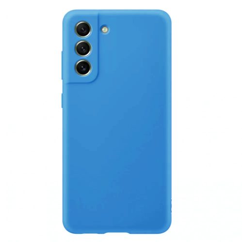 Husa Samsung Galaxy S22 Plus Luxury Silicone, catifea in interior, protectie camere, albastru deschis