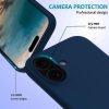 Husa Apple iPhone 16 Plus, Luxury Silicone, catifea in interior, albastru inchis