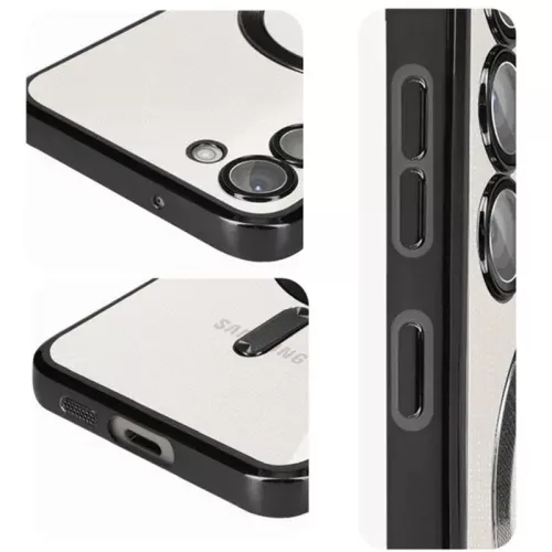 Husa Samsung Galaxy S25, Electroplating Magsafe TPU, protectie camera, margini negre