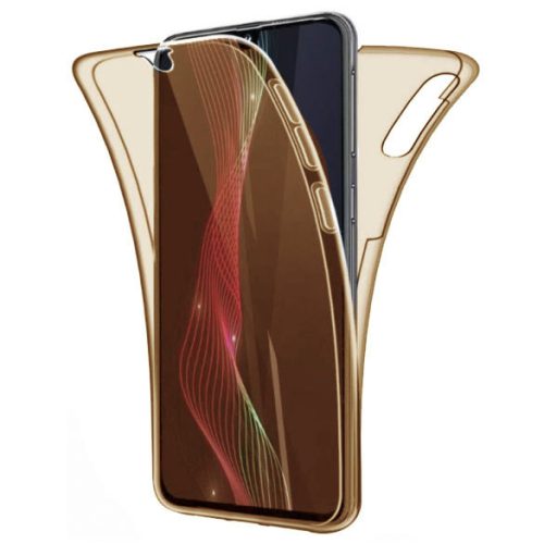Husa Full TPU 360° pentru Samsung Galaxy A7 2017 (fata + spate), auriu transparent