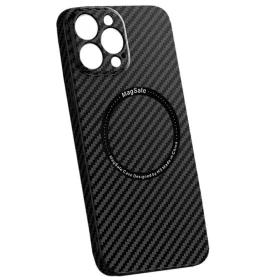   Husa Apple iPhone 13 Pro, iPefet Carbon, textura kevlar, Magsafe, neagra