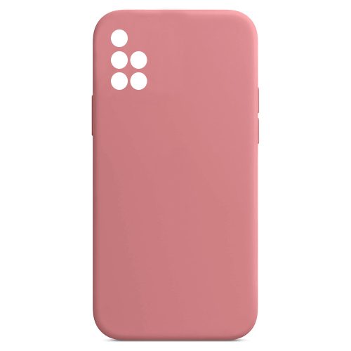 Husa Samsung Galaxy A51 Luxury Silicone, catifea in interior, protectie camere, roz pal