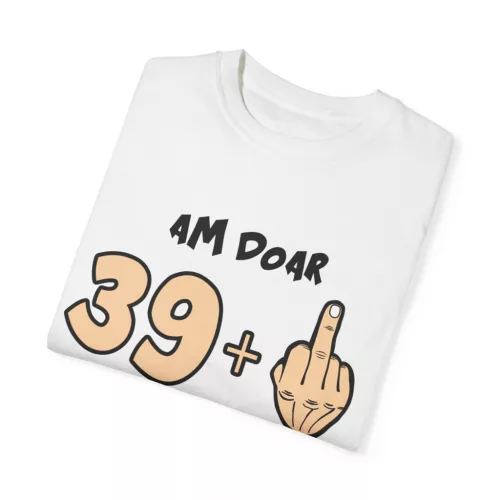 Tricou personalizat alb, unisex, varsta ta +, modal, diverse marimi