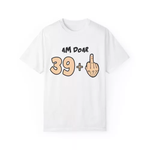 Tricou personalizat alb, unisex, varsta ta +, modal, diverse marimi