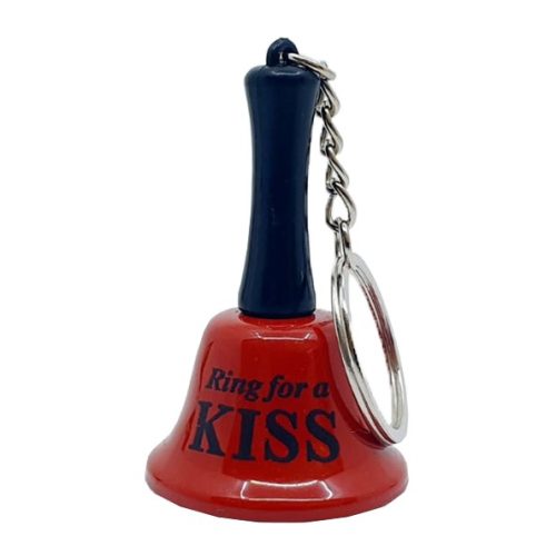 Breloc clopotel metalic, "Ring for a kiss", rosu