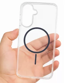   Husa protectie Samsung Galaxy A16, Colorful MagSafe, TPU, clear gray