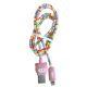 Cablu date si incarcare Lightning (iPhone), 1 metru, 3A, multicolor, capete roz