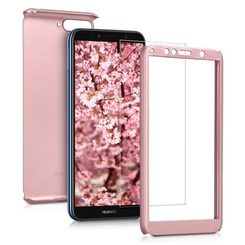 Husă Full Cover 360° pentru Huawei Mate 30 Lite (față + spate + sticlă), rose gold