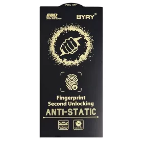   Folie sticla Samsung Galaxy S25, BYRY Antistatic ESD, deblocare amprenta, margini negre