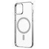 Husa Apple iPhone 12, Electroplated Magsafe TPU, transparenta cu marginii argintii