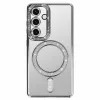 Husa Samsung Galaxy A56, Electroplating Bling Magsafe, protectie camera, argintie