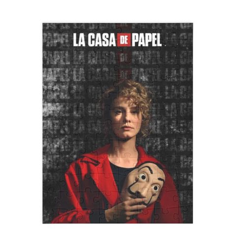 Puzzle 80 piese, 20 x 15 cm, personaje Casa de Papel, model 1