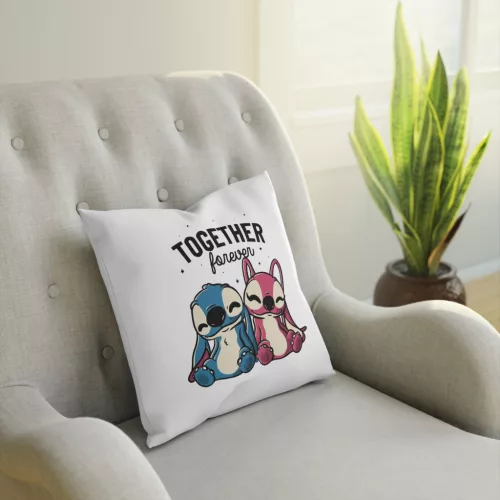 Perna decorativa personalizata, 40 x 40 cm, alba, mata, husa detasabila, model 4