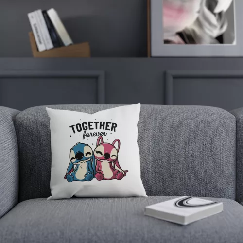 Perna decorativa personalizata, 40 x 40 cm, alba, mata, husa detasabila, model 4