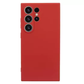   Husa Samsung Galaxy S23 Ultra, Luxury Silicone, catifea in interior, protectie camere, rosie