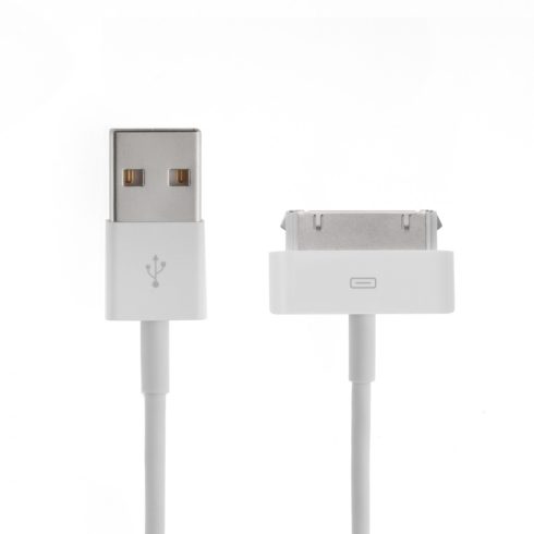 Cablu de date si incarcare 30 pini (iPhone 3/4, iPad, iPod), 1 metru, alb