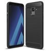 Husa de protectie Carbon Stripe pentru Samsung Galaxy A8 2018, silicon moale, negru