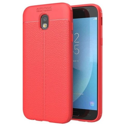 Husa de protectie Samsung Galaxy J5 (2017) / J530, model Litchi, silicon moale, rosu