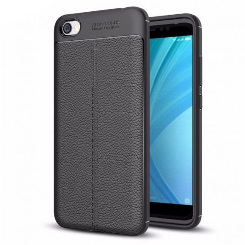 Husa de protectie Xiaomi Redmi 5A, model Litchi, silicon moale, negru