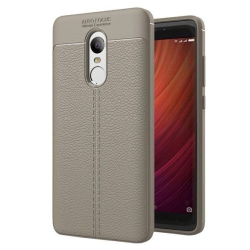 Husa de protectie Xiaomi Redmi Note 4 / 4X, model Litchi, silicon moale, gri