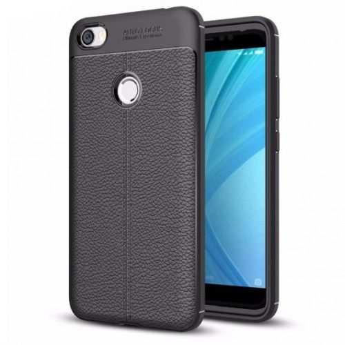 Husa de protectie Xiaomi Redmi Note 5A Prime, model Litchi, silicon moale, negru