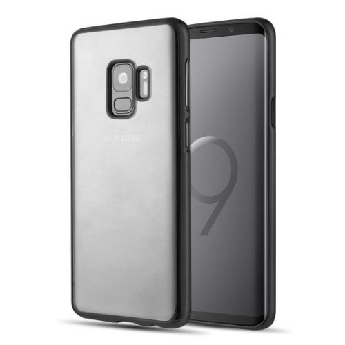 Husa de protectie transparent pentru Samsung Galaxy S9, margini electroplacate, negru