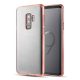 Husa de protectie transparent pentru Samsung Galaxy S9 Plus, margini electroplacate, roz