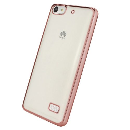 Husa de protectie transparent pentru Huawei P20, margini electroplacate, roz