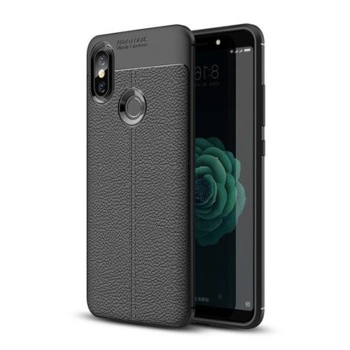 Husa de protectie Xiaomi Mi A2 / Mi 6X, model Litchi, silicon moale, negru