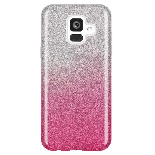  Husa Luxury Glitter pentru Samsung Galaxy A6 2018, argintiu cu roz