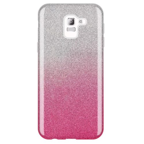  Husa Luxury Glitter pentru Samsung Galaxy J6 2018, argintiu cu roz