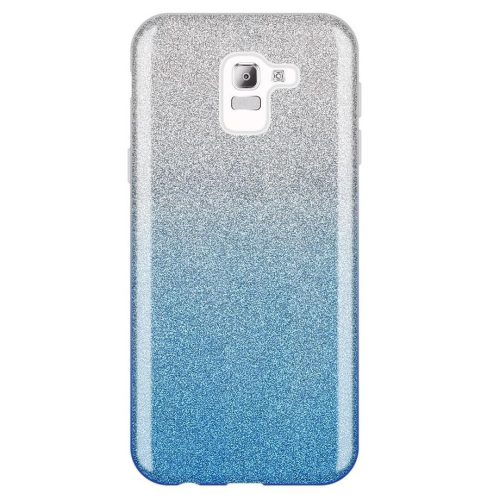  Husa Luxury Glitter pentru Samsung Galaxy J6 2018, argintiu cu albastru
