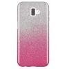  Husa Luxury Glitter pentru Samsung Galaxy J6 Plus 2018, argintiu cu roz