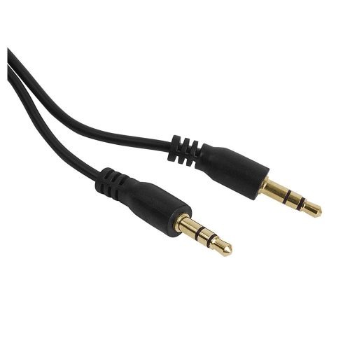 Cablu audio Jack 3.5 mm, 1.5 metri, capete aurite, negru