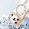 Husa Apple iPhone 17 Pro Max, Electroplating Bling Magsafe, protectie camera, margini argintii