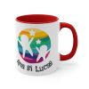 Cana ceramica personalizata, 330 ml, alba, logo Ana si Lucas
