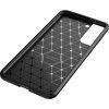 Husa Carbon Fiber pentru Samsung Galaxy S21, aspect carbon, neagra