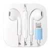 Casti audio cu microfon, conector Lightning pentru iPhone/iPad, albe