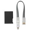 Cablu incarcare USB 3 in 1 tip breloc, 18 cm, lightning/microUSB, negru 